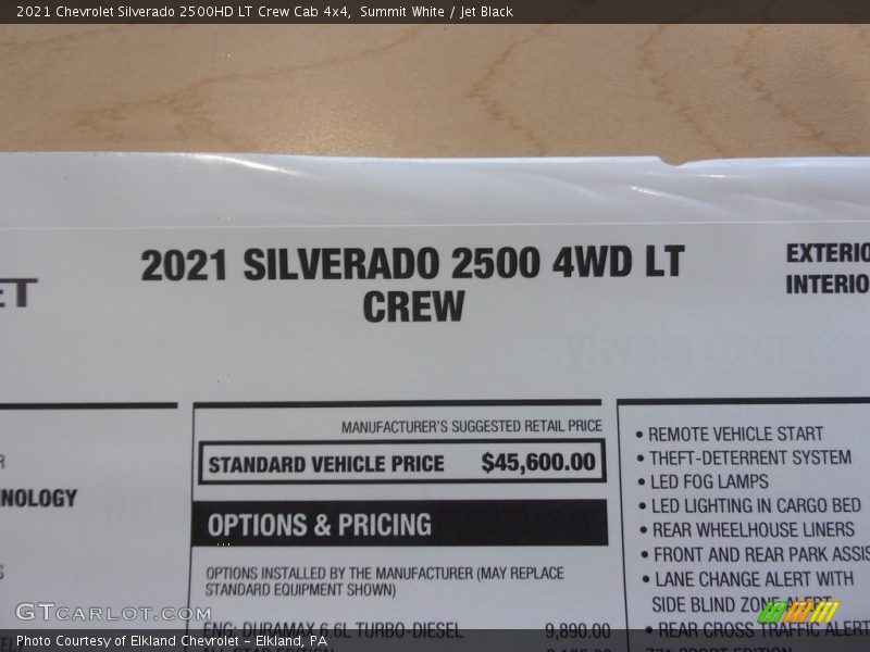 Summit White / Jet Black 2021 Chevrolet Silverado 2500HD LT Crew Cab 4x4