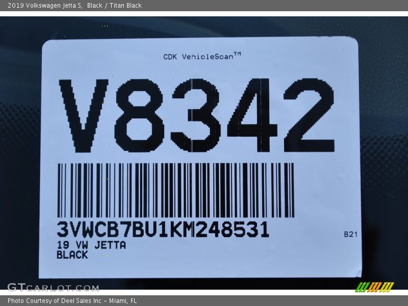 Black / Titan Black 2019 Volkswagen Jetta S