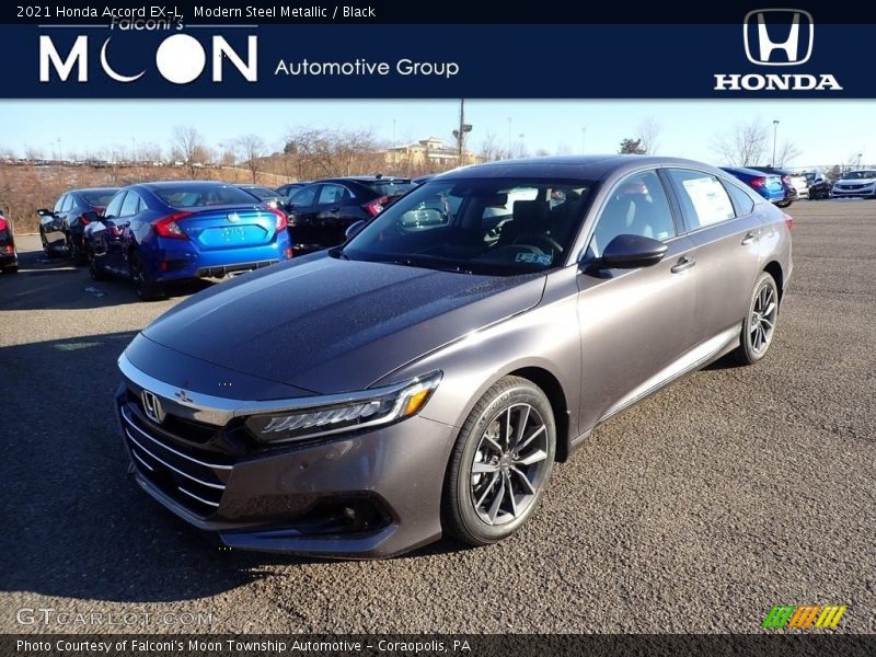 Modern Steel Metallic / Black 2021 Honda Accord EX-L