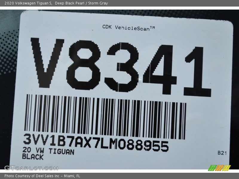 Deep Black Pearl / Storm Gray 2020 Volkswagen Tiguan S