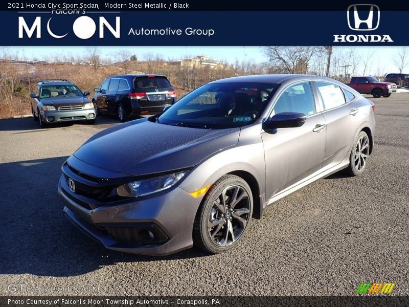 Modern Steel Metallic / Black 2021 Honda Civic Sport Sedan