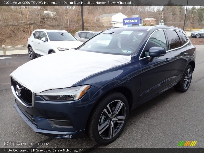 Denim Blue Metallic / Maroon Brown/Charcoal 2021 Volvo XC60 T5 AWD Momentum