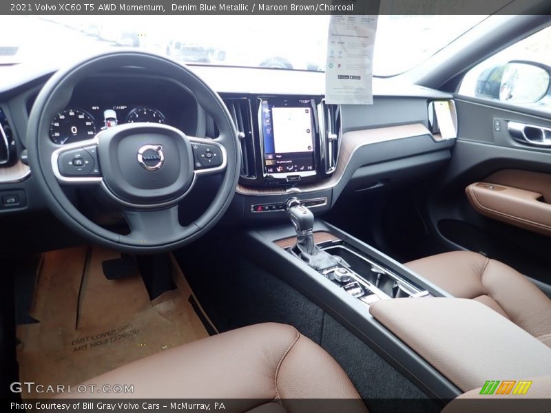  2021 XC60 T5 AWD Momentum Maroon Brown/Charcoal Interior