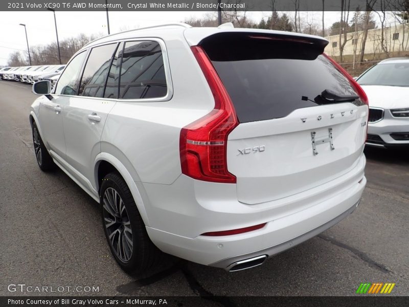 Crystal White Metallic / Blonde/Charcoal 2021 Volvo XC90 T6 AWD Momentum