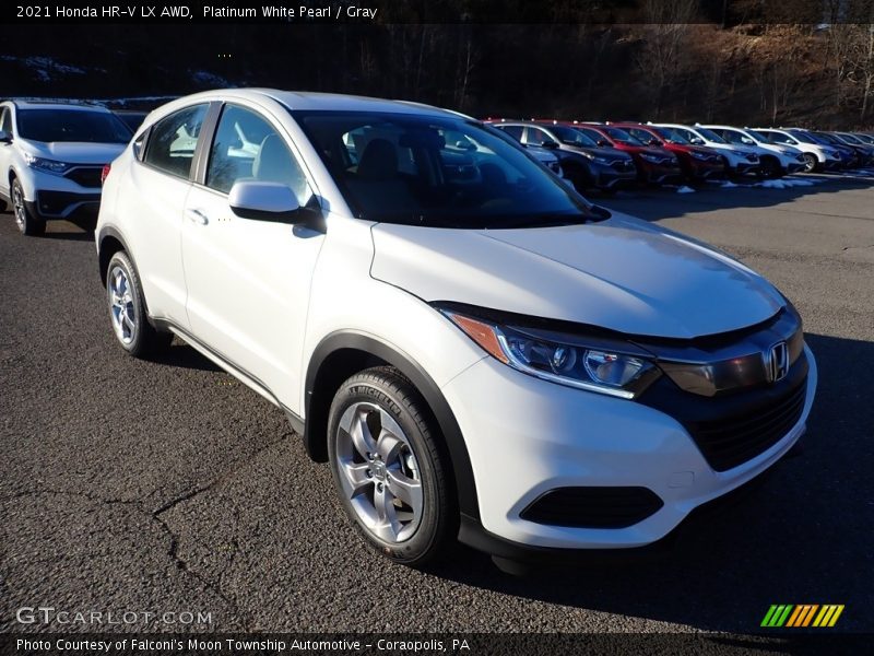 Platinum White Pearl / Gray 2021 Honda HR-V LX AWD