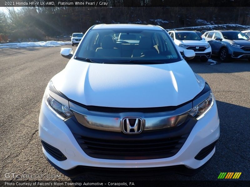 Platinum White Pearl / Gray 2021 Honda HR-V LX AWD
