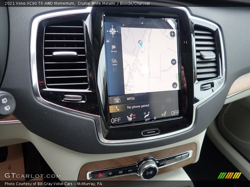 Crystal White Metallic / Blonde/Charcoal 2021 Volvo XC90 T6 AWD Momentum