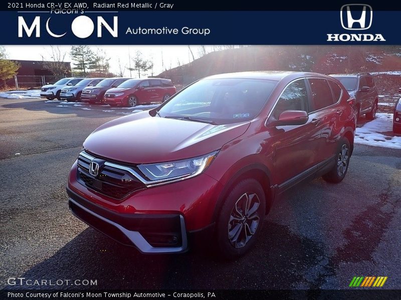 Radiant Red Metallic / Gray 2021 Honda CR-V EX AWD