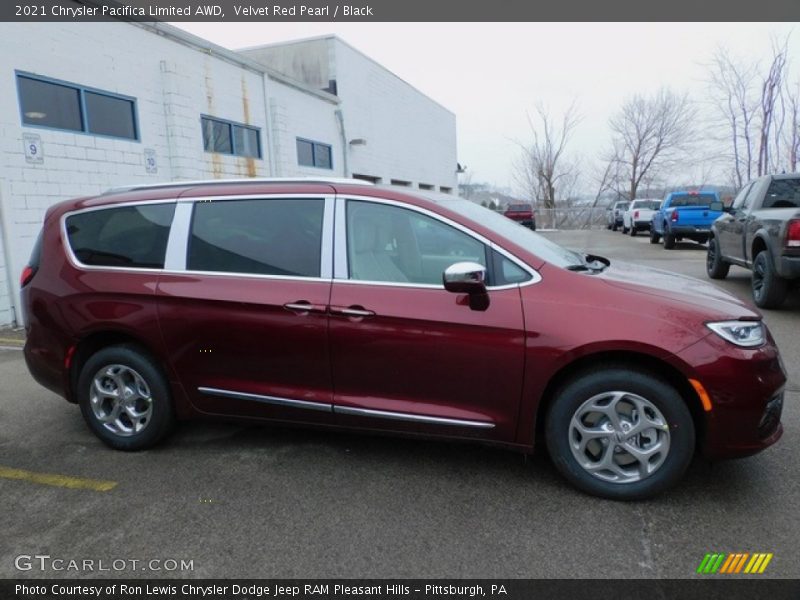 Velvet Red Pearl / Black 2021 Chrysler Pacifica Limited AWD