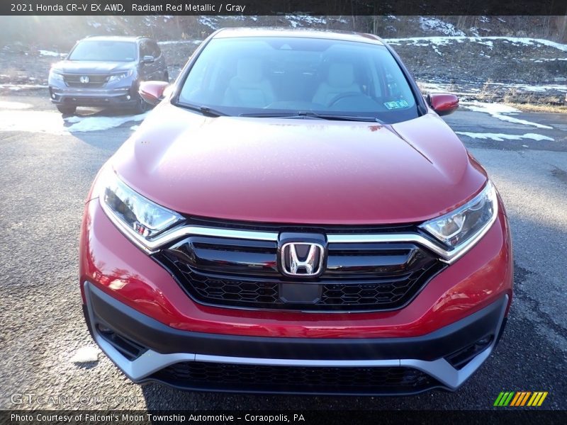 Radiant Red Metallic / Gray 2021 Honda CR-V EX AWD