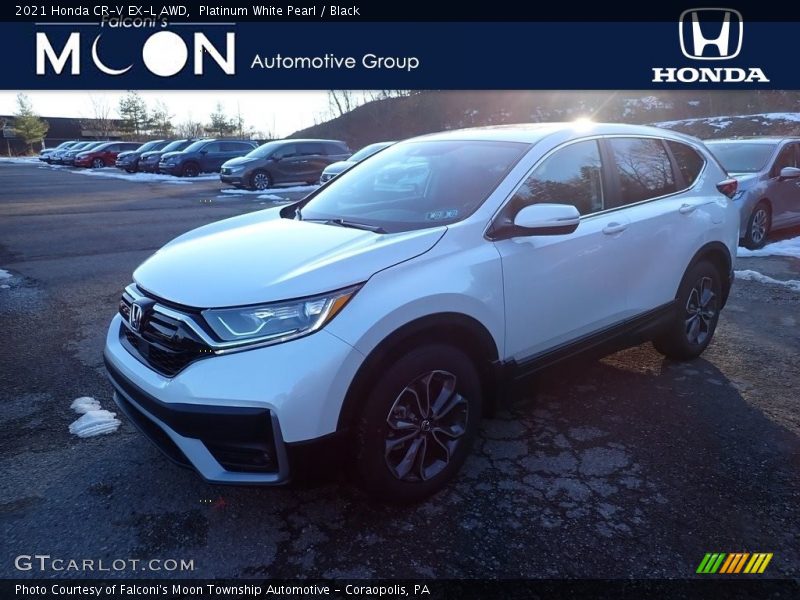 Platinum White Pearl / Black 2021 Honda CR-V EX-L AWD