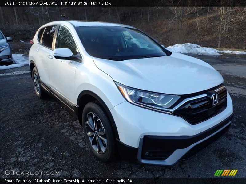 Platinum White Pearl / Black 2021 Honda CR-V EX-L AWD