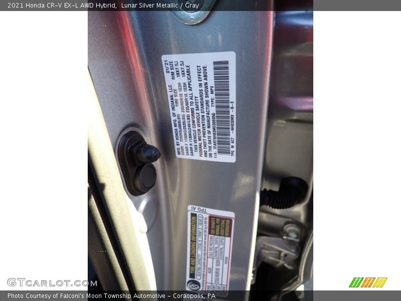 Lunar Silver Metallic / Gray 2021 Honda CR-V EX-L AWD Hybrid