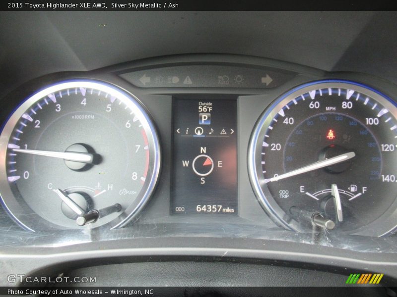 Silver Sky Metallic / Ash 2015 Toyota Highlander XLE AWD