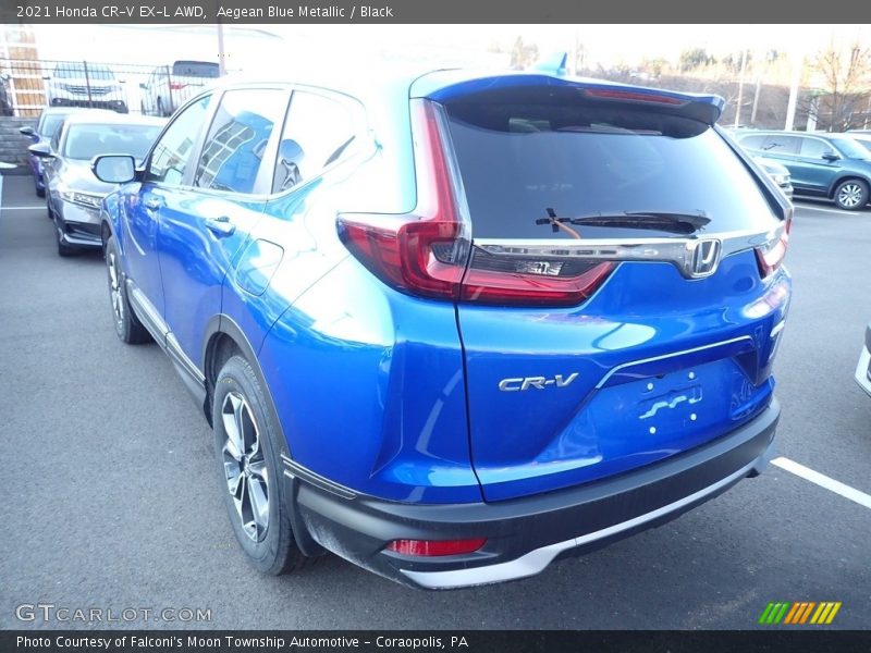 Aegean Blue Metallic / Black 2021 Honda CR-V EX-L AWD