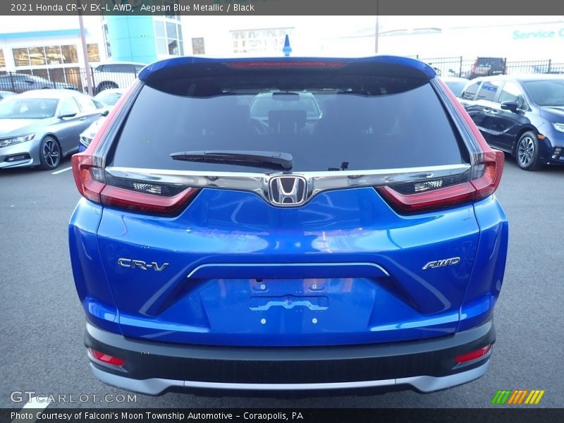 Aegean Blue Metallic / Black 2021 Honda CR-V EX-L AWD