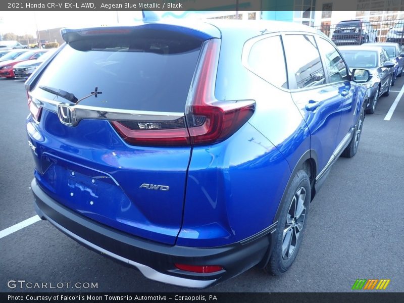 Aegean Blue Metallic / Black 2021 Honda CR-V EX-L AWD