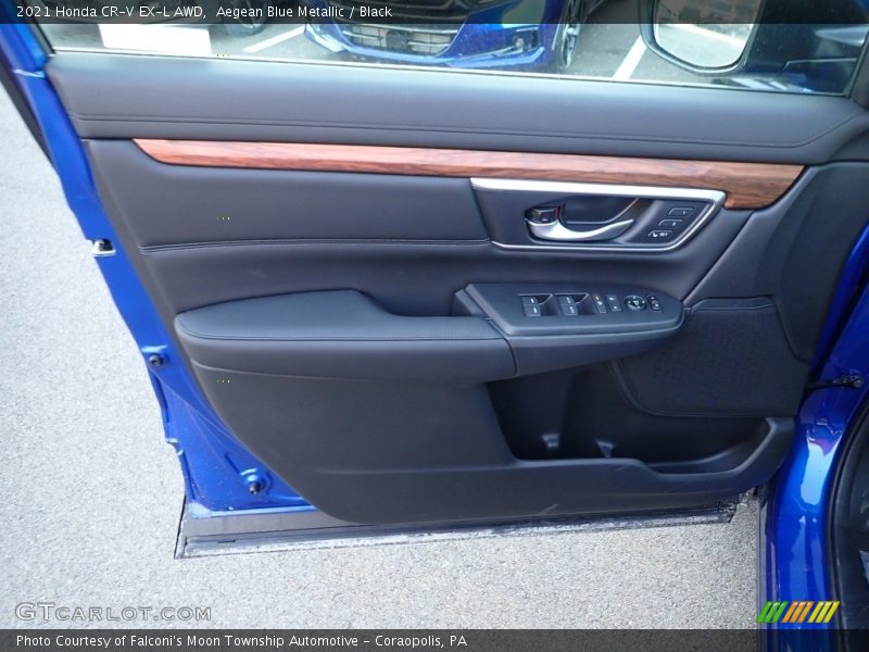 Aegean Blue Metallic / Black 2021 Honda CR-V EX-L AWD