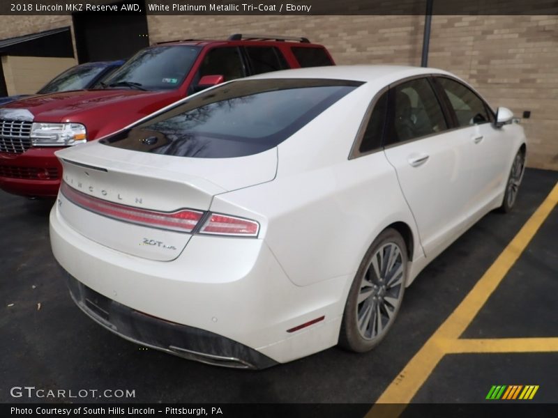 White Platinum Metallic Tri-Coat / Ebony 2018 Lincoln MKZ Reserve AWD