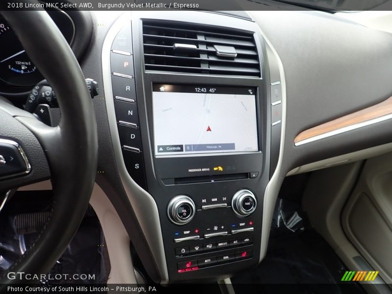 Burgundy Velvet Metallic / Espresso 2018 Lincoln MKC Select AWD
