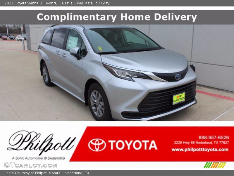 Celestial Silver Metallic / Gray 2021 Toyota Sienna LE Hybrid