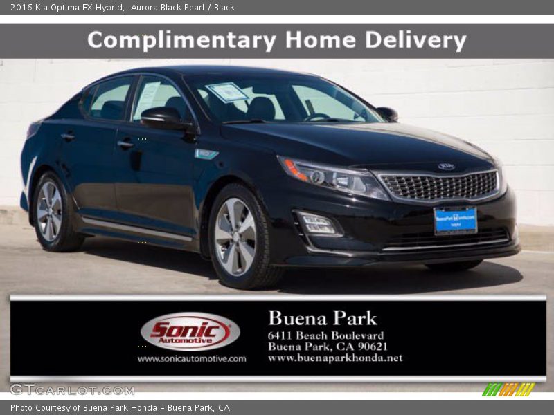 Aurora Black Pearl / Black 2016 Kia Optima EX Hybrid