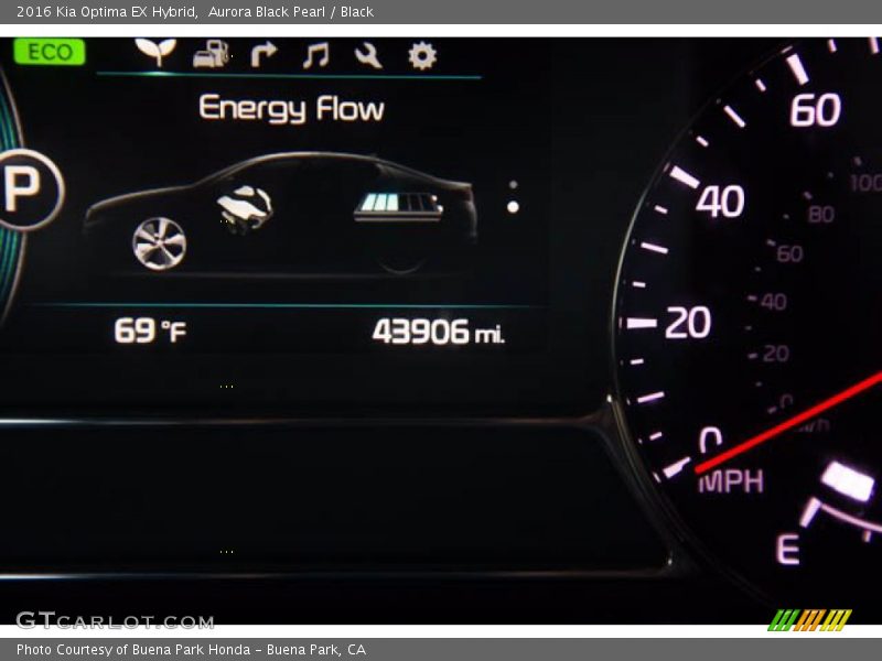 Aurora Black Pearl / Black 2016 Kia Optima EX Hybrid