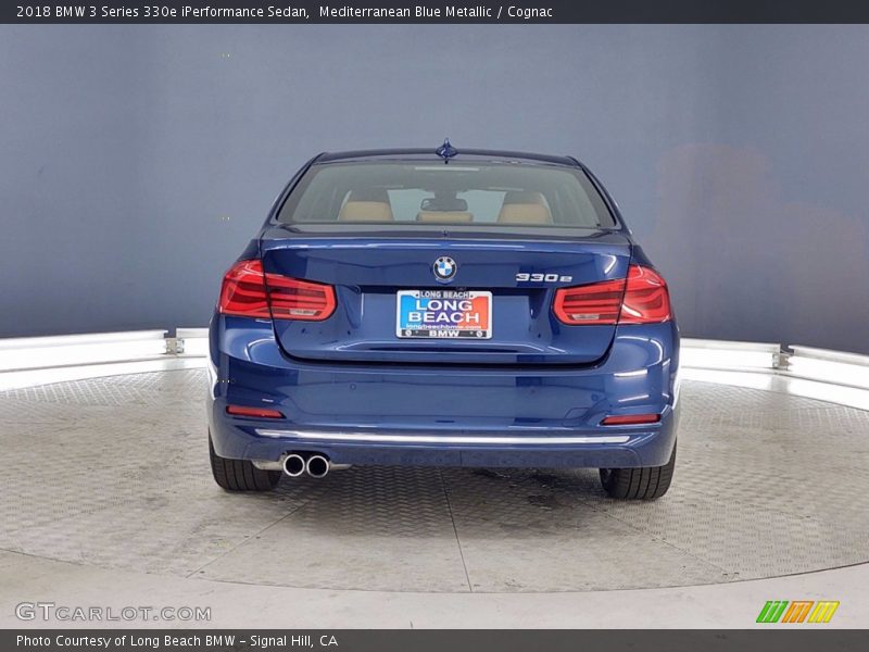 Mediterranean Blue Metallic / Cognac 2018 BMW 3 Series 330e iPerformance Sedan