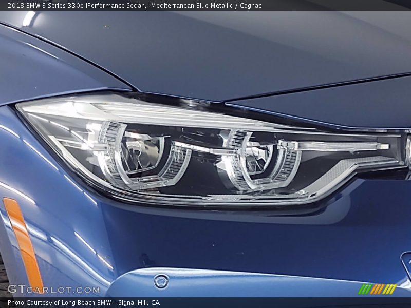 Mediterranean Blue Metallic / Cognac 2018 BMW 3 Series 330e iPerformance Sedan