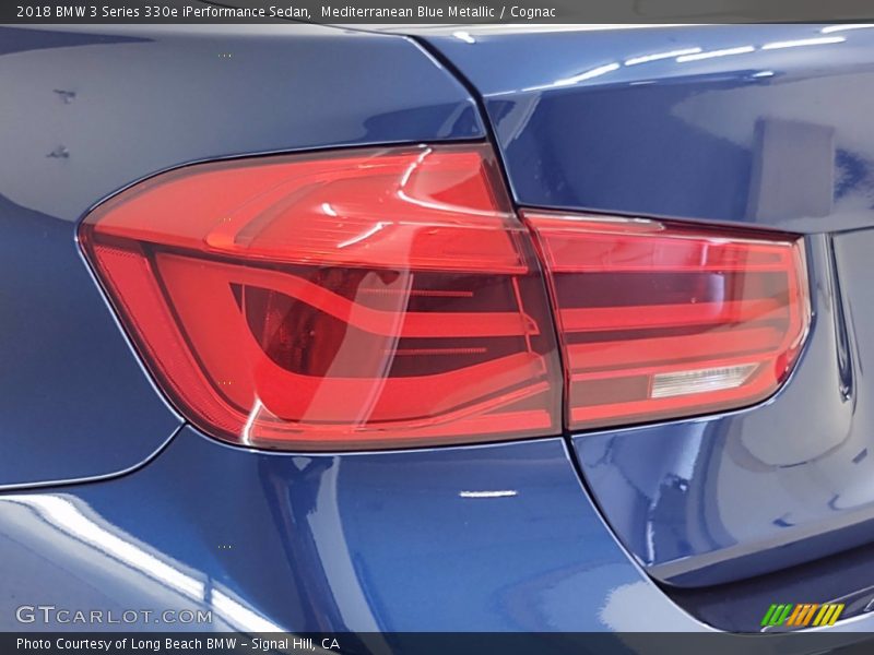 Mediterranean Blue Metallic / Cognac 2018 BMW 3 Series 330e iPerformance Sedan