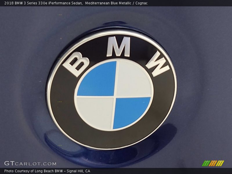 Mediterranean Blue Metallic / Cognac 2018 BMW 3 Series 330e iPerformance Sedan