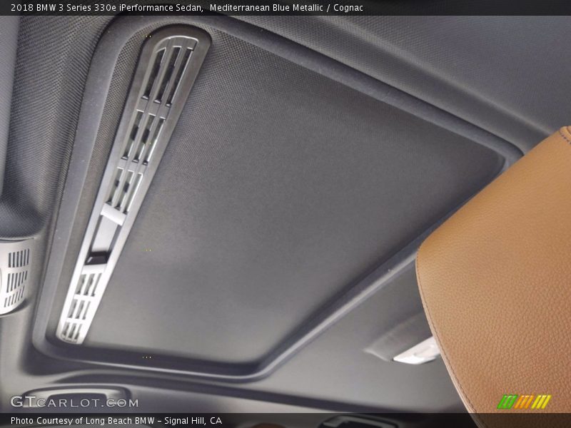 Mediterranean Blue Metallic / Cognac 2018 BMW 3 Series 330e iPerformance Sedan