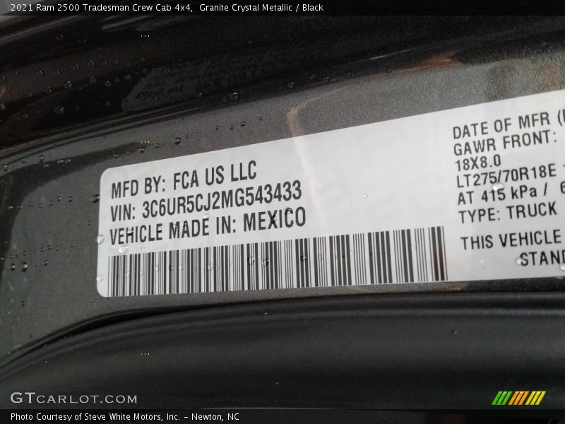 Granite Crystal Metallic / Black 2021 Ram 2500 Tradesman Crew Cab 4x4