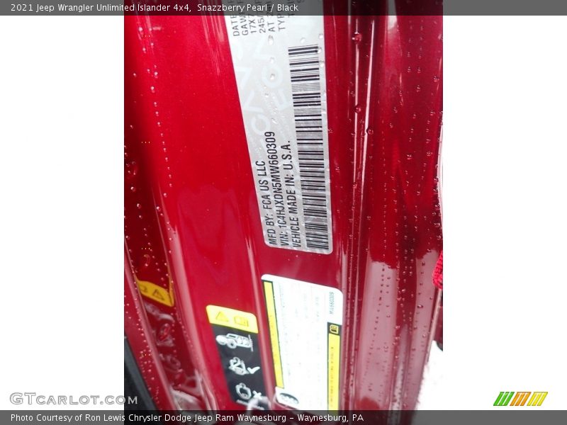 Snazzberry Pearl / Black 2021 Jeep Wrangler Unlimited Islander 4x4