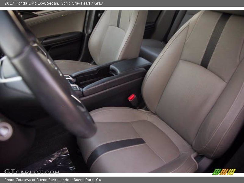 Sonic Gray Pearl / Gray 2017 Honda Civic EX-L Sedan