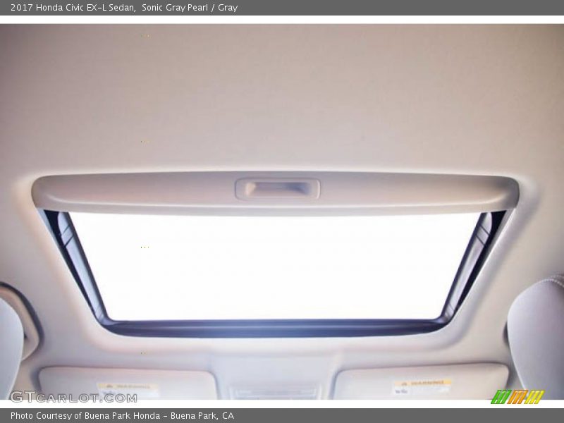 Sonic Gray Pearl / Gray 2017 Honda Civic EX-L Sedan