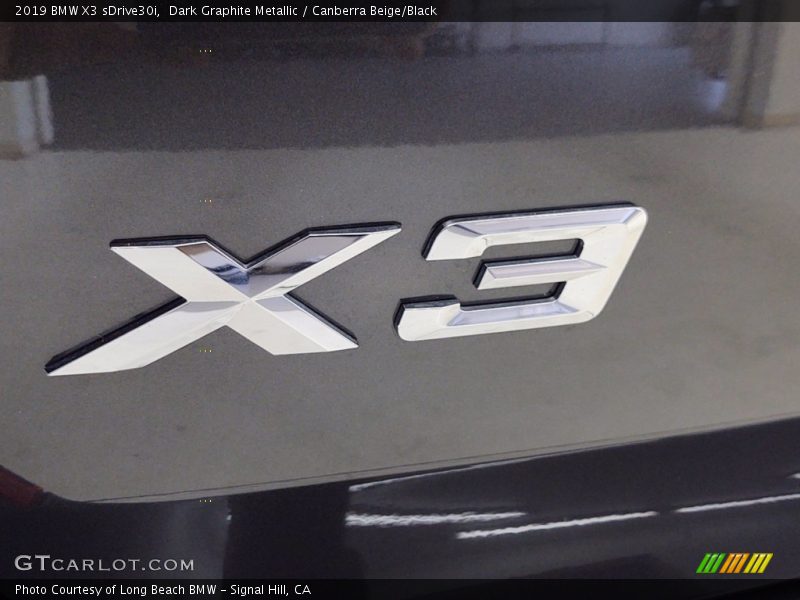 Dark Graphite Metallic / Canberra Beige/Black 2019 BMW X3 sDrive30i