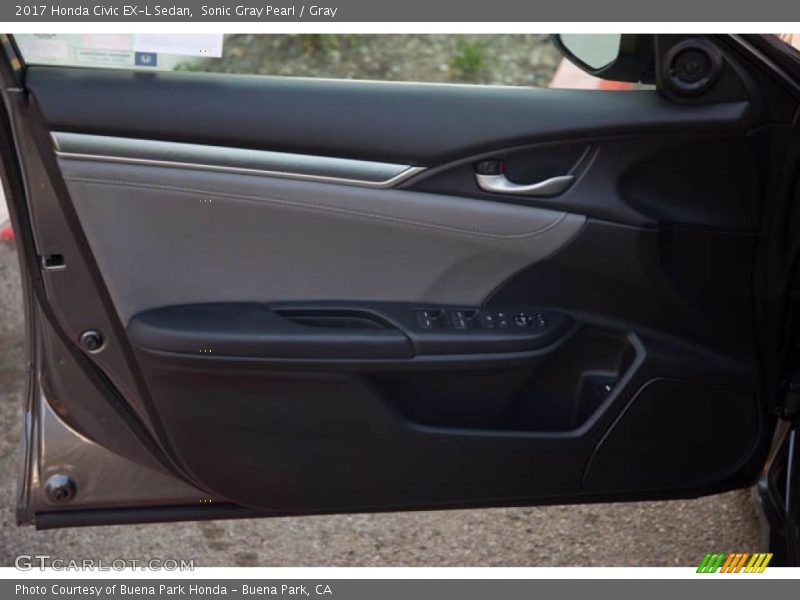 Sonic Gray Pearl / Gray 2017 Honda Civic EX-L Sedan