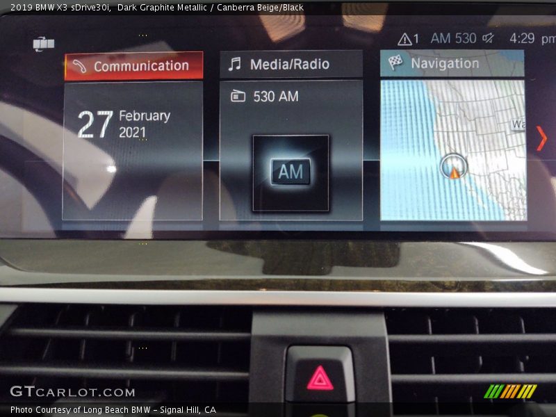 Dark Graphite Metallic / Canberra Beige/Black 2019 BMW X3 sDrive30i