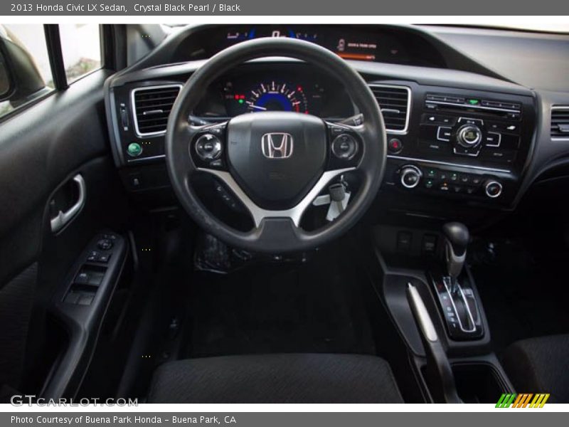 Crystal Black Pearl / Black 2013 Honda Civic LX Sedan