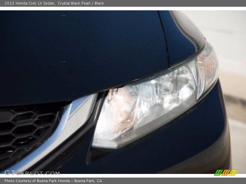 Crystal Black Pearl / Black 2013 Honda Civic LX Sedan