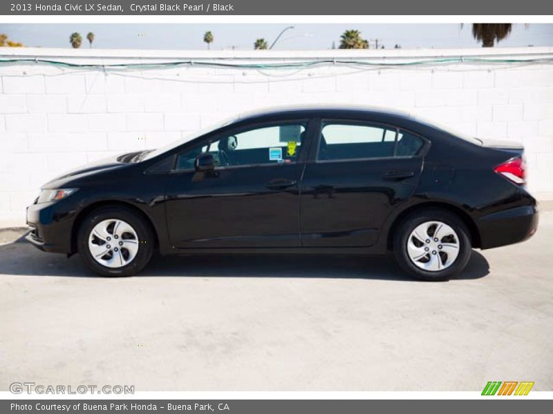 Crystal Black Pearl / Black 2013 Honda Civic LX Sedan