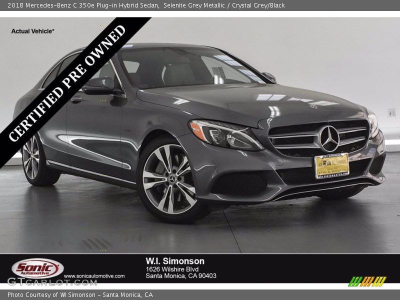 Selenite Grey Metallic / Crystal Grey/Black 2018 Mercedes-Benz C 350e Plug-in Hybrid Sedan