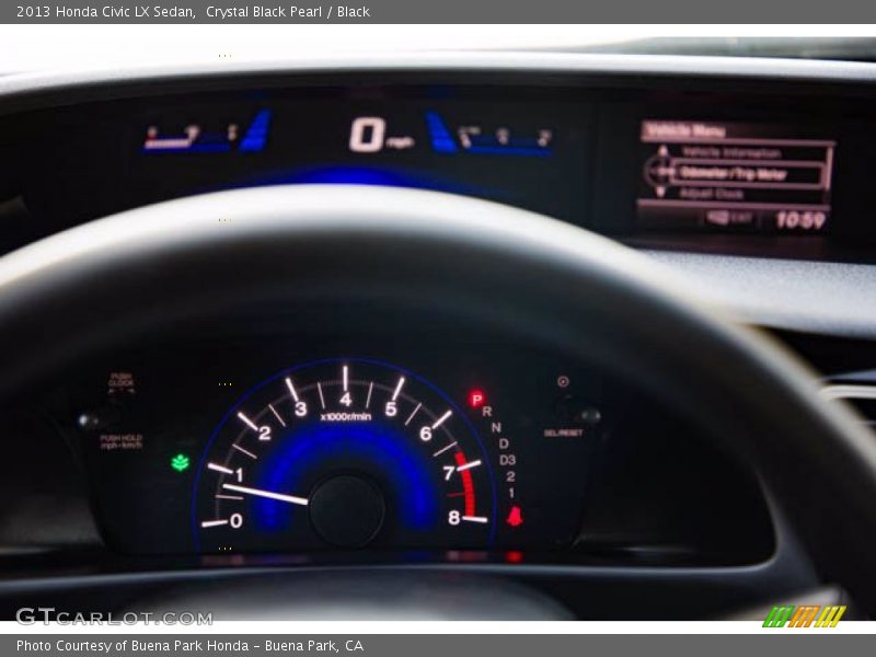 Crystal Black Pearl / Black 2013 Honda Civic LX Sedan