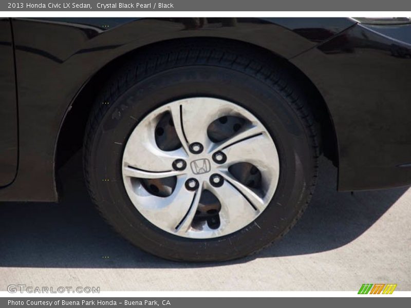 Crystal Black Pearl / Black 2013 Honda Civic LX Sedan