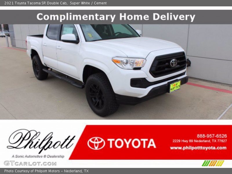 Super White / Cement 2021 Toyota Tacoma SR Double Cab