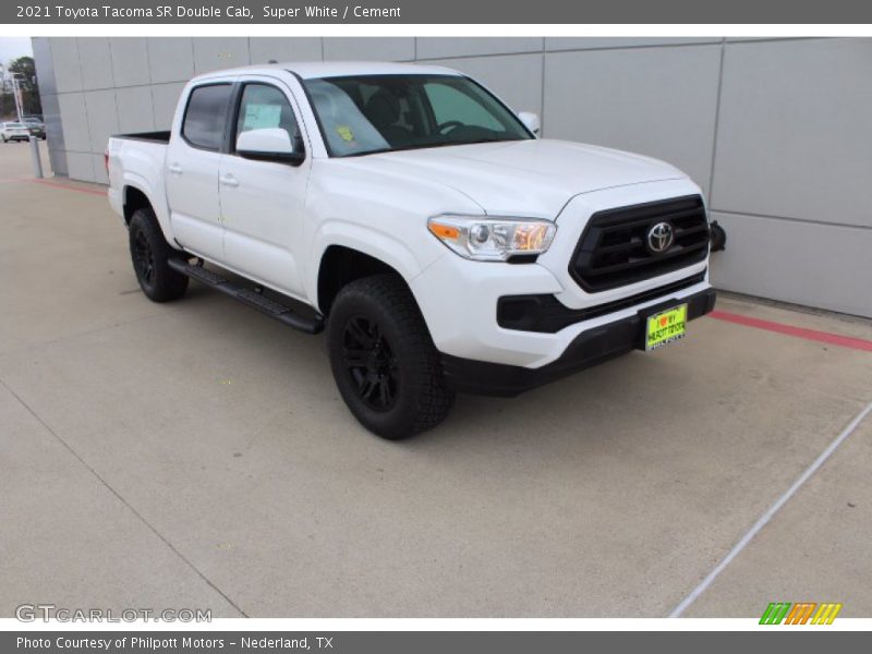 Super White / Cement 2021 Toyota Tacoma SR Double Cab