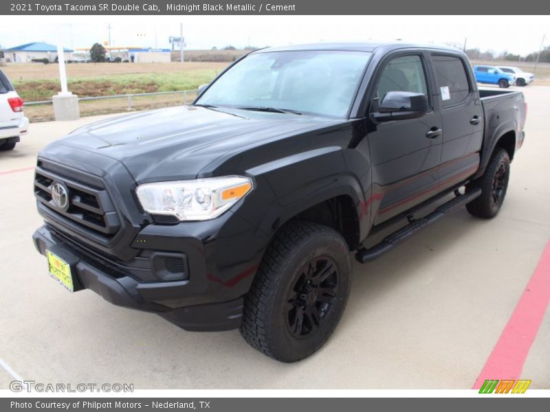 Midnight Black Metallic / Cement 2021 Toyota Tacoma SR Double Cab