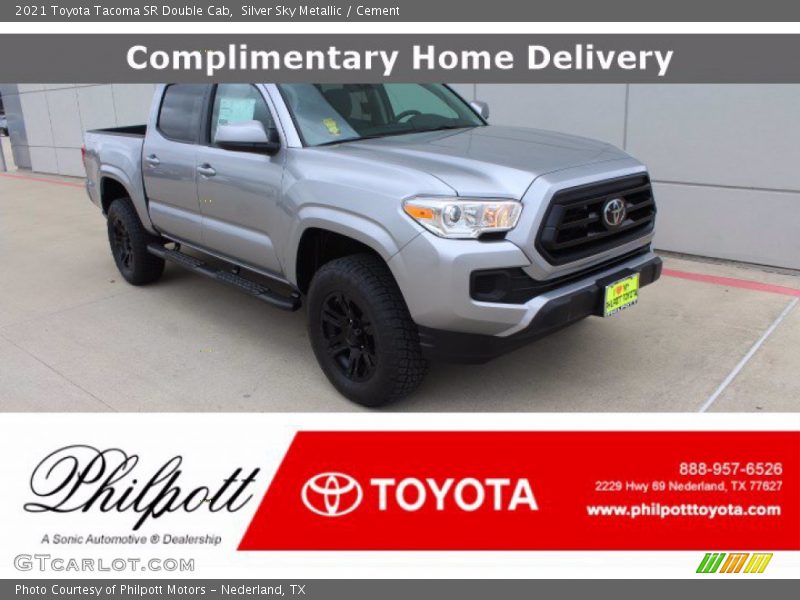 Silver Sky Metallic / Cement 2021 Toyota Tacoma SR Double Cab