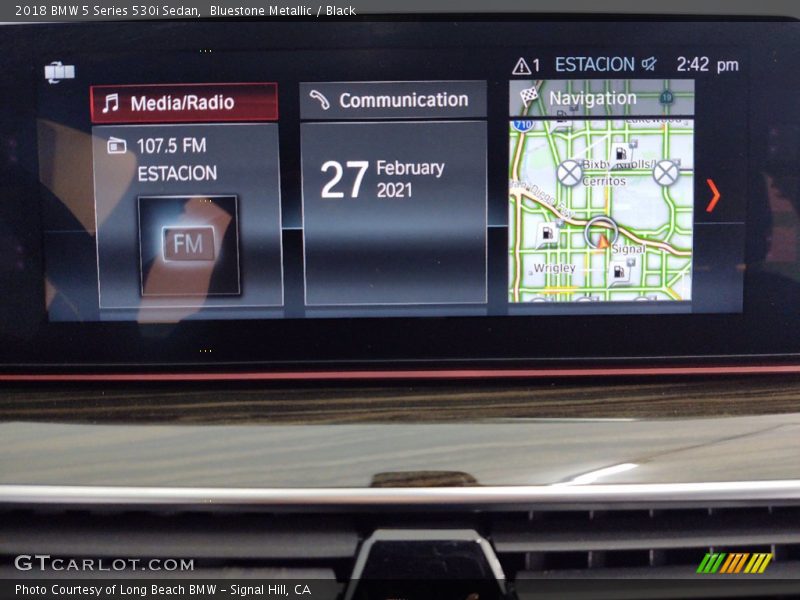 Bluestone Metallic / Black 2018 BMW 5 Series 530i Sedan